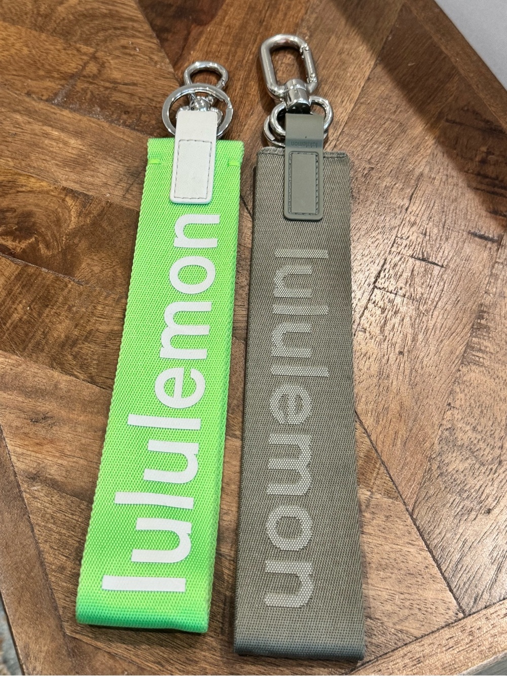lululemon athletica Neon Green and Olive Key & Card Holder Straps